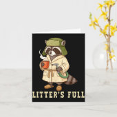 Litter’s Full Funny Raccoon Christmas Mpy Raccoon  カード (黄色い花)