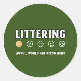 Littering 1つ星の評価Earth Day 2024 ラウンドシール