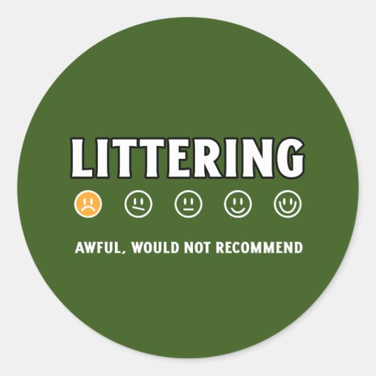 Littering 1つ星の評価Earth Day 2024 ラウンドシール (正面)