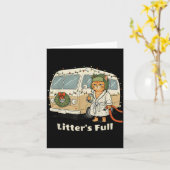 Litter's Full Christmas Cat, Funny Christmas Kitty カード (黄色い花)