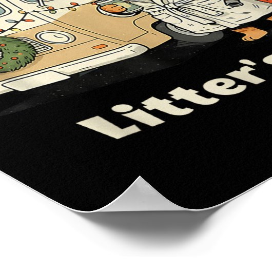 Litter's Full Christmas Cat, Funny Christmas Kitty ポスター (角)