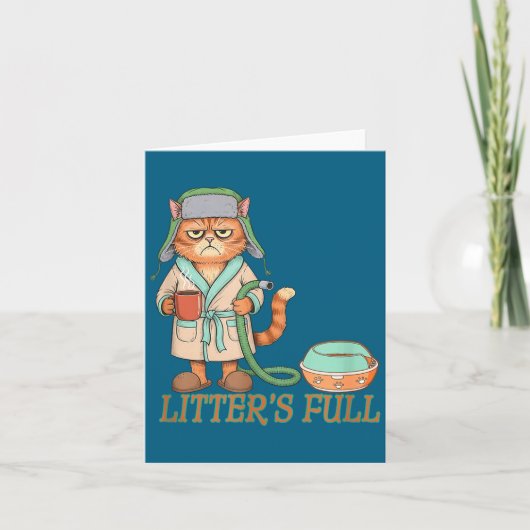 Litters Full Funny Cat Lovers Christmas Funny Gift カード (正面)