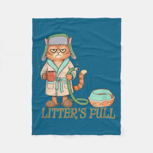 Litters Full Funny Cat Lovers Christmas Funny Gift フリースブランケット (正面)