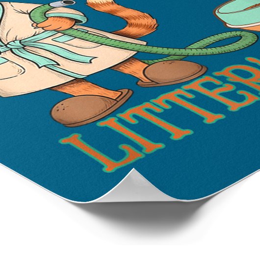 Litters Full Funny Cat Lovers Christmas Funny Gift ポスター (角)