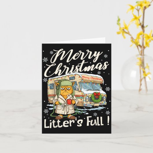 Litter's Full Funny Cat Parody Outfit Sarcastic Ch カード (黄色い花)