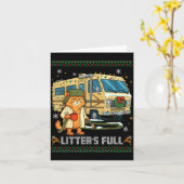 Litter's Full Funny Silly Cat Holding Coffee Meme  カード (黄色い花)