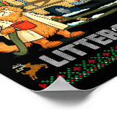 Litter's Full Funny Silly Cat Holding Coffee Meme  ポスター (角)