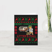 Litter's Full Merry Christmas Funny Cat Lover Ugly カード (正面)