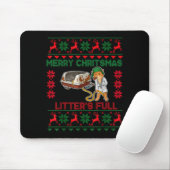 Litter's Full Merry Christmas Funny Cat Lover Ugly マウスパッド (マウス)