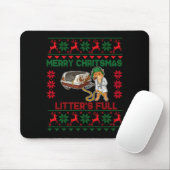 Litter's Full Merry Christmas Funny Cat Lover Ugly マウスパッド (マウス)