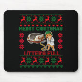 Litter's Full Merry Christmas Funny Cat Lover Ugly マウスパッド (正面)