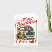 Litter's Full Merry Christmas Funny Cat Lovers Hol カード (正面)