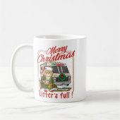 Litter's Full Merry Christmas Funny Cat Lovers Hol コーヒーマグカップ (左)