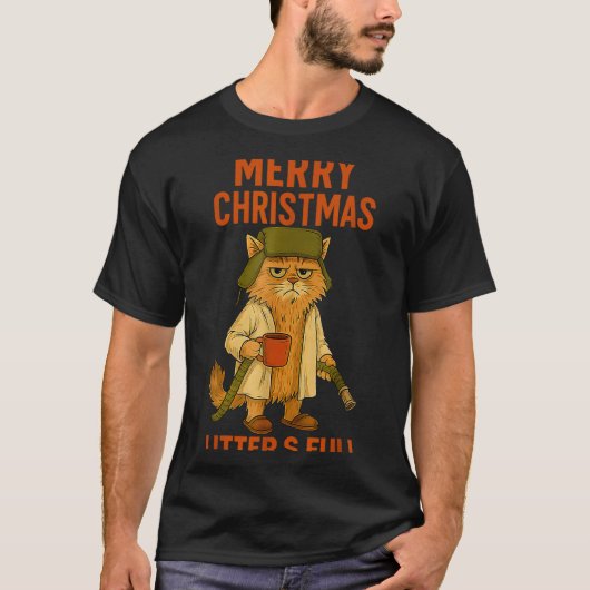 Litter's Full Merry Christmas Funny Cat Lovers Hol Tシャツ (正面)