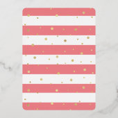 Little 恋しく思 Onederful写真第1の誕生日実在 箔招待状 (裏面)