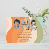 Little 恋しく思 onederful 1st Birthday 3写真groovy 招待状 (スタンド正面)