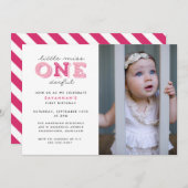 Little 恋しく思 Onederful 1st Birthday Photo 招待状 (正面/裏面)