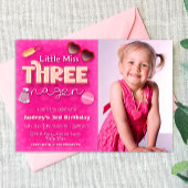 Little 恋しく思 Threenager – 女の子の誕生日 招待状