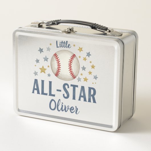 Little All-Star Baseball with Stars メタルランチボックス (正面)