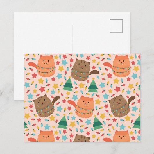 Little and Cute Christmas Kitten ポストカード (正面/裏面)