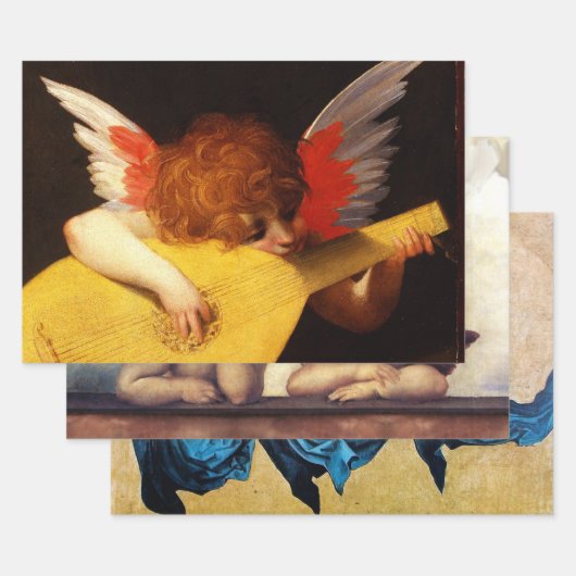 LITTLE ANGELの遊LUTE Music Making Cherub Wrap ラッピングペーパーシート (セット)