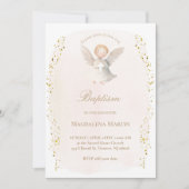 little angel baby girl | Baptism Invitation 招待状 (正面)