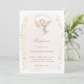 little angel baby girl | Baptism Invitation 招待状 (スタンド正面)