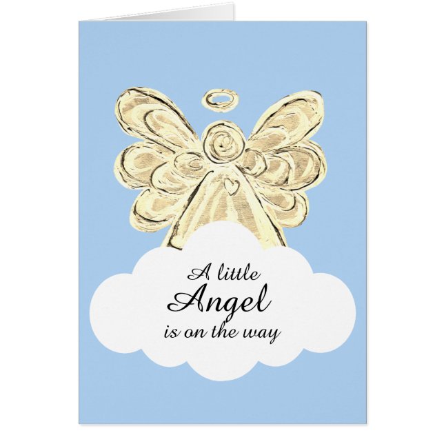 Little Angel on the Way Baby Shower Card (正面)
