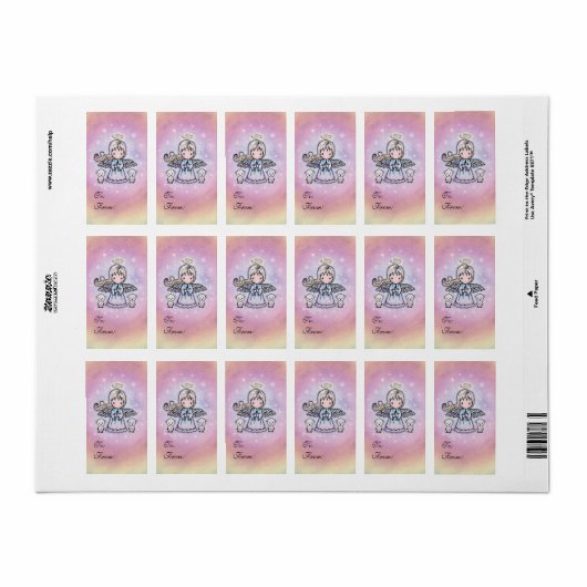 Little Angel with Polar Bears Giftラベル ラベル (フルシート)