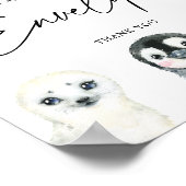 Little Arctic Baby Shower Address Envelope Sign ポスター (角)