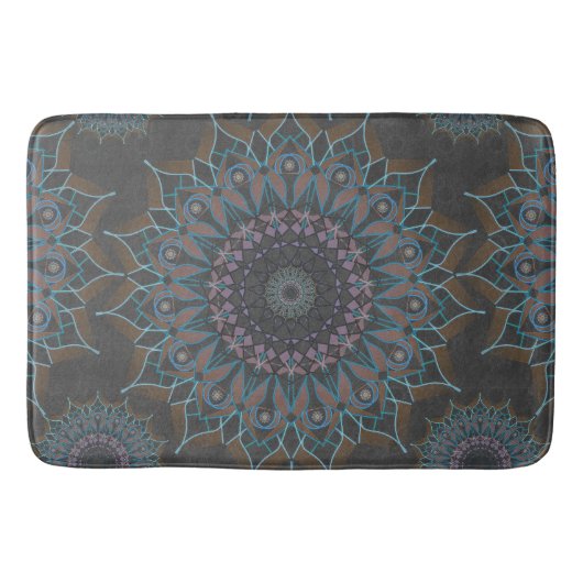 Little Ashgrey Floral Fallen バスマット (正面)