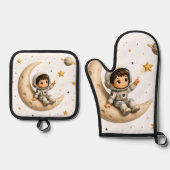 Little Astronaut Kitchen Apron 鍋つかみ&鍋敷きセット (正面)