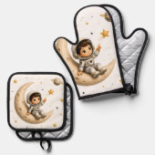 Little Astronaut Kitchen Apron 鍋つかみ&鍋敷きセット (正面/裏面)