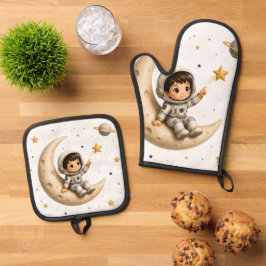 Little Astronaut Kitchen Apron 鍋つかみ&鍋敷きセット