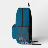 Little Astrout Kids Backpack - カラフル宇宙Pl プリントバックパック (右)
