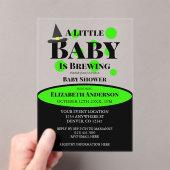 Little Baby is Brewing Halloween Baby Shower アクリル招待状 (インサイチュ (ポータブル))