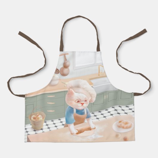Little Baker Cat: Cozy Morning Kneading Art エプロン (正面)