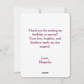 Little Ballerina Bear Birthday Thank-You Card シーズンカード (裏面)