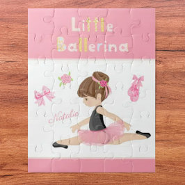 Little Ballerina Pink Ballet Girls Name ジグソーパズル