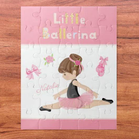 Little Ballerina Pink Ballet Girls Name ジグソーパズル
