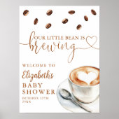 Little Bean Brewing Coffee Baby Shower Welcome ポスター (正面)