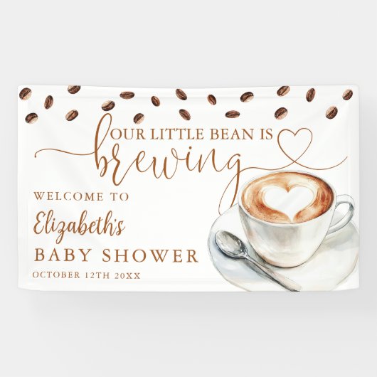 Little Bean Coffee Baby Shower Welcome 横断幕 (横)