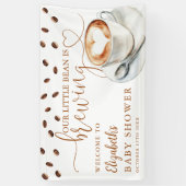 Little Bean Coffee Baby Shower Welcome 横断幕 (縦)