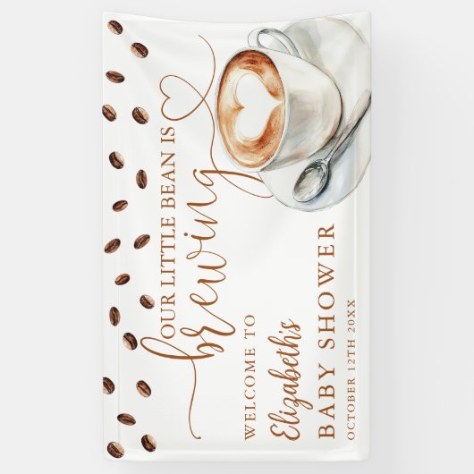Little Bean Coffee Baby Shower Welcome 横断幕 (縦)