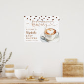 Little Bean Coffee Baby Shower Welcome Sign ポスター (キッチン)