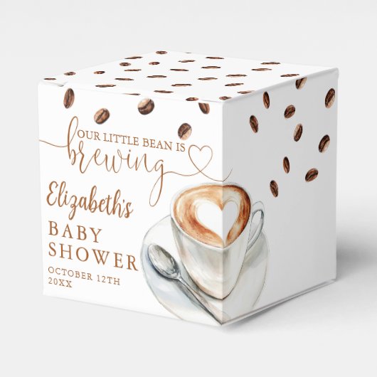 Little Bean Is Brewing Coffee Theme Baby Shower フェイバーボックス (正面サイド)