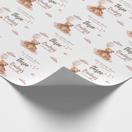 Little Bear Any Age Birthday ラッピングペーパー (角)