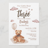Little Bear Any Age Birthday Invitation 招待状 (正面)
