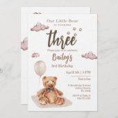 Little Bear Any Age Birthday Invitation 招待状 (正面/裏面)