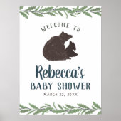 Little Bear Baby 素朴 Showerウェルカムサイン ポスター (正面)